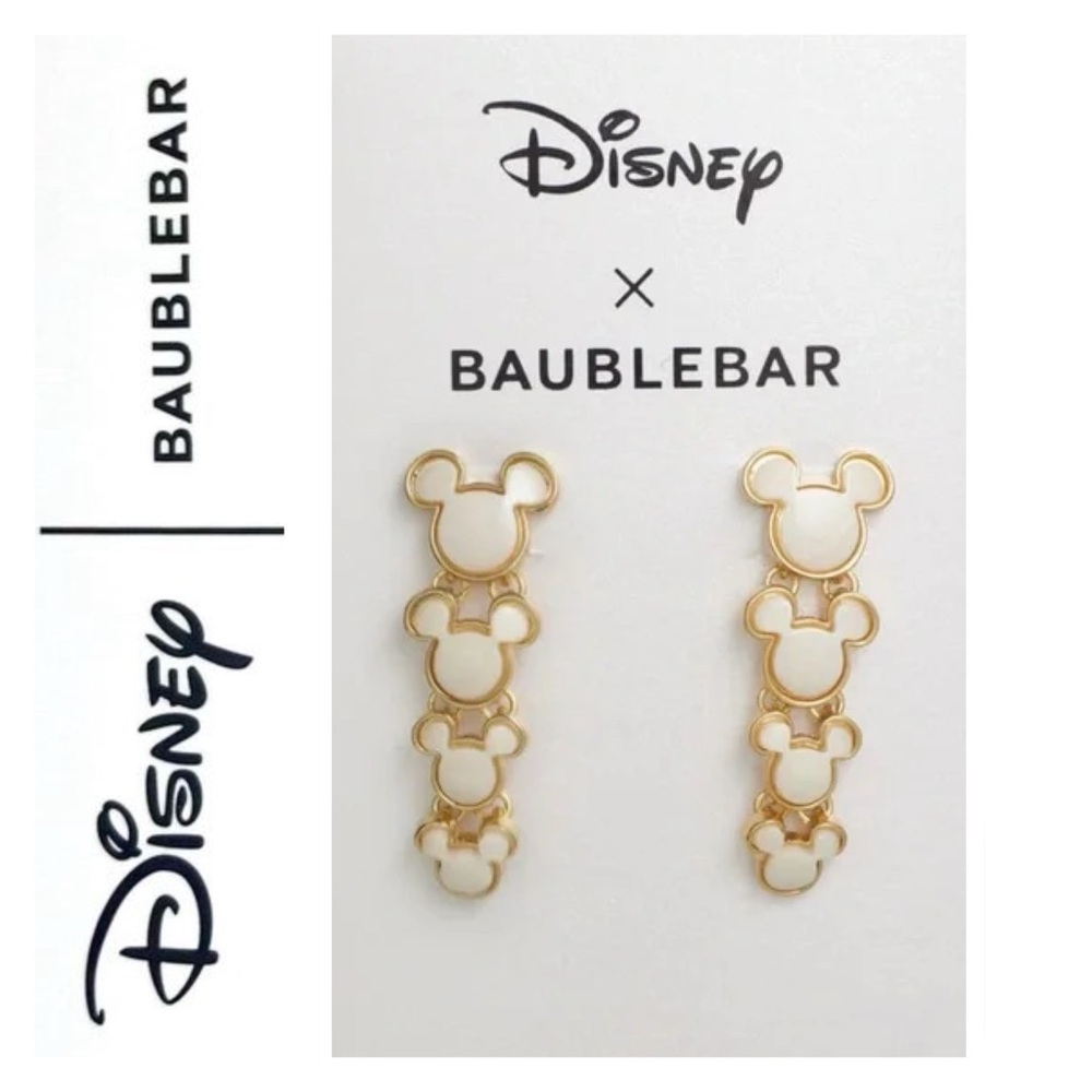 🌟 Disney’s Baublebar Mickey’s Pearl Drop Earrings - Picture 1 of 2